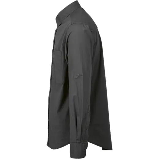 Mens Heritage Stretch Long Sleeve Shirt Charcoal Side